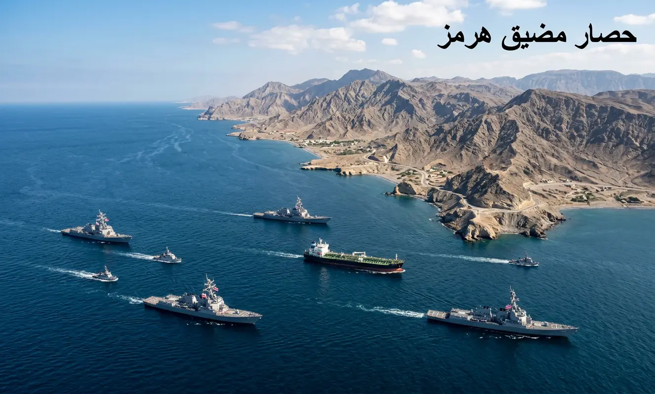 سفن البحرية الأمريكية تفرض حصاراً بحرياً على مضيق هرمز في المياه المفتوحة بدلاً من التدخل البري.