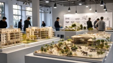 معرض هندسي في جامعة حماة يعرض نماذج ومجسمات معمارية لمشاريع طلاب قسم العمارة