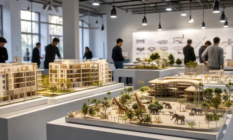 معرض هندسي في جامعة حماة يعرض نماذج ومجسمات معمارية لمشاريع طلاب قسم العمارة