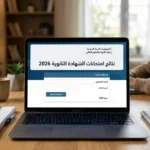 واجهة تطبيق نتائج امتحانات الشهادة الثانوية 2026 في سوريا.