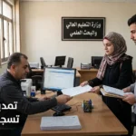 صورة واقعية من مكتب تسجيل جامعي في سوريا توضح تمديد مواعيد تسجيل الطلاب للعام الدراسي 2025-2026