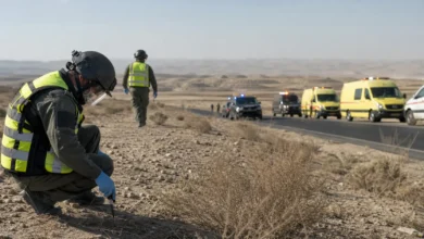 فرق الطوارئ والاستجابة تؤمن موقع انفجار ذخائر في ريف حلب
