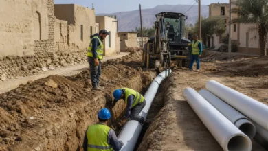 تأهيل شبكة مياه الشرب والصرف الصحي في قرية عطشان بريف حماة