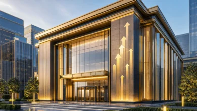 مبنى مالي حديث يعبر عن الاستثمار وتأسيس مصارف جديدة في سوريا