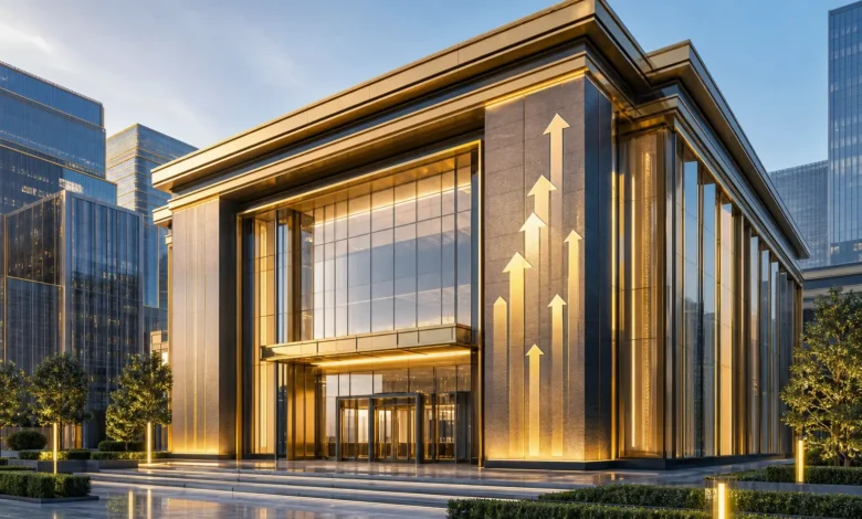 مبنى مالي حديث يعبر عن الاستثمار وتأسيس مصارف جديدة في سوريا