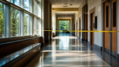 صورة تعبيرية توضح الإجراءات الاحترازية في المدارس لحماية الطلاب من مخلفات الحرب.